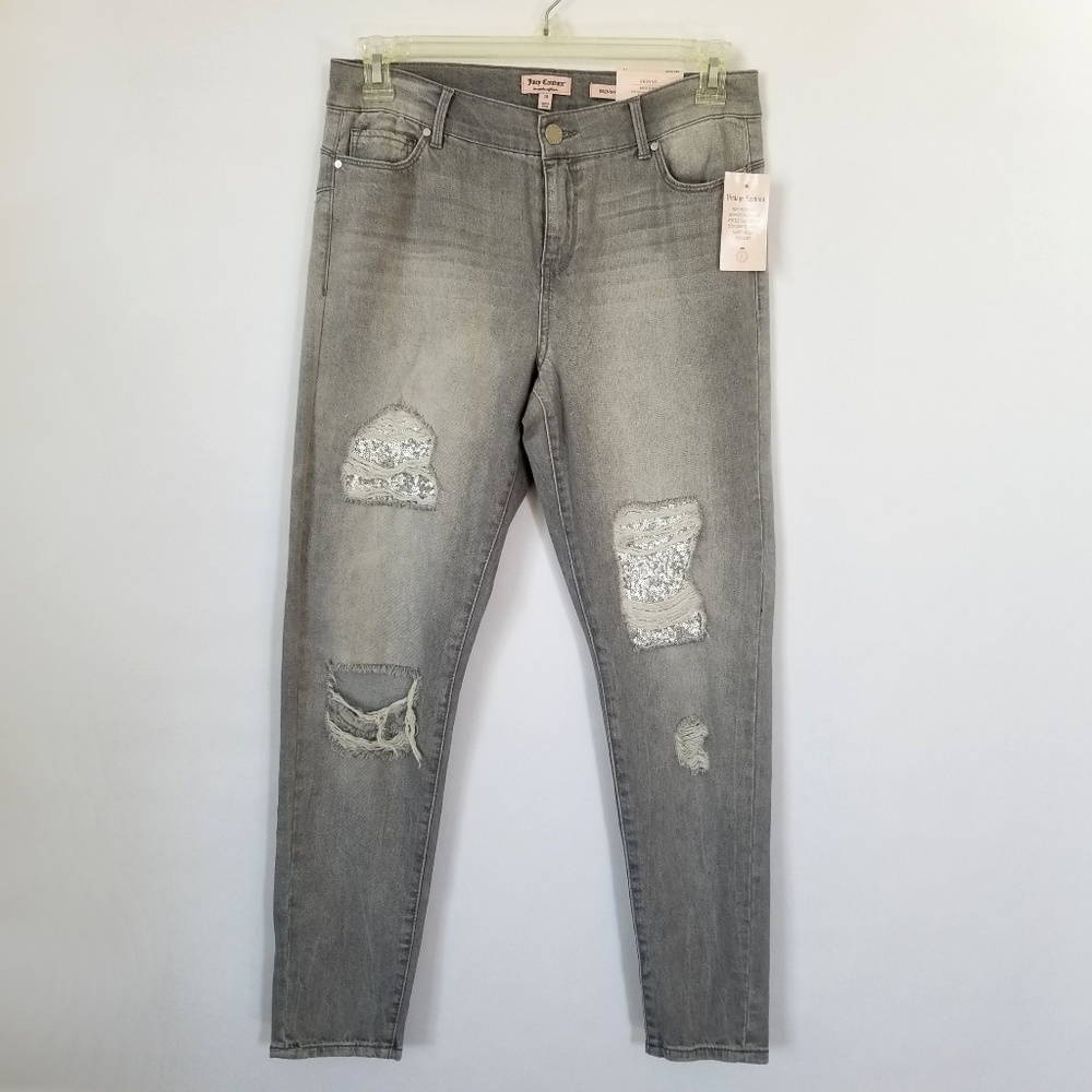 Juicy Couture Women's Sequin Ripped Skinny Jeans - Picture 3 of 8